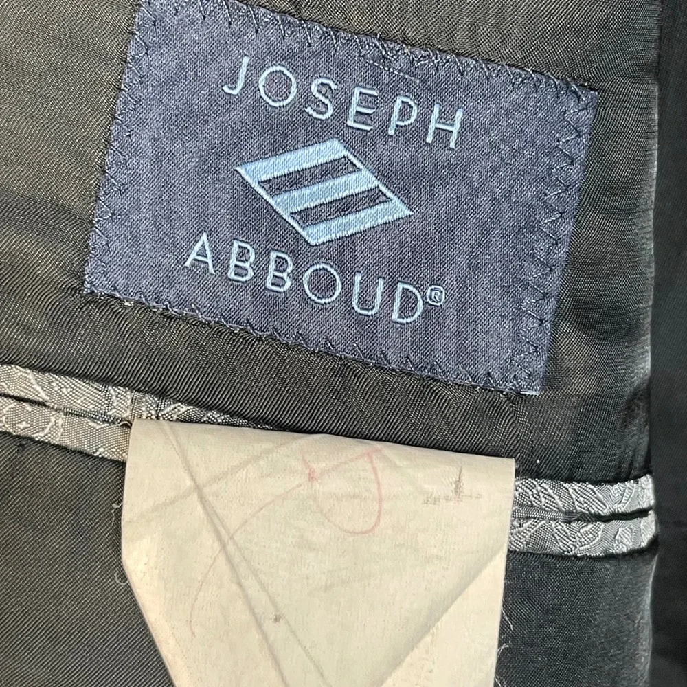 Joseph Abboud Blazer Mens 48R Black Loro Piana Super 120s Wool Suit Jacket Italy